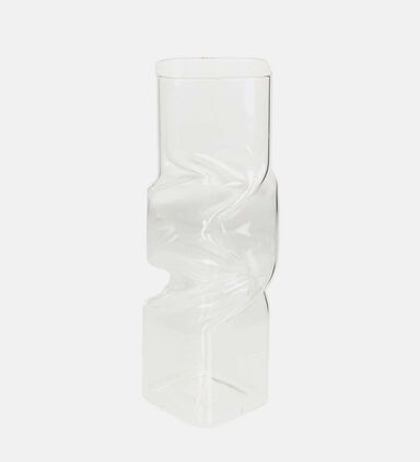 Clear Glass Cut-out Rectangular Vase