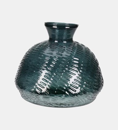 Glass Engraved Round Vase