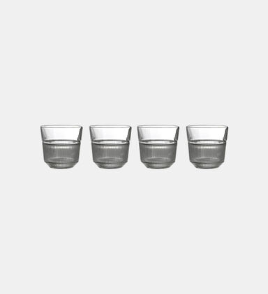 Striped Short Drinking Glasses 4-piece Set