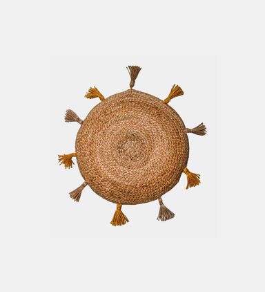 Sunny Jute Pom Pom Cushion