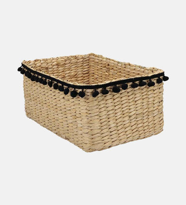 Rush Rectangular Pompom Basket