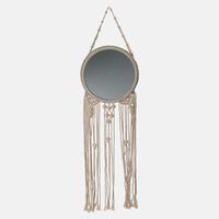 Wooden Balls Macrame Wall Mirror