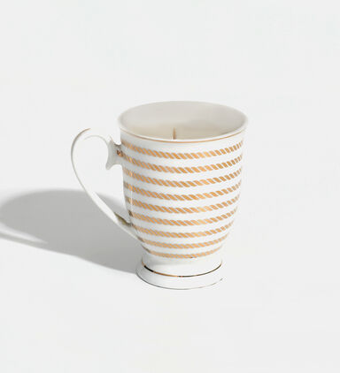 Lets Celebrate Porcelain Coffee Cup Candle