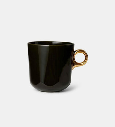 Gold-toned Handle Porcelain Mug