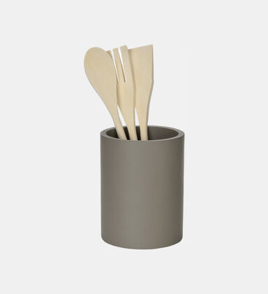 Polyester Holder Wood Utensil Set