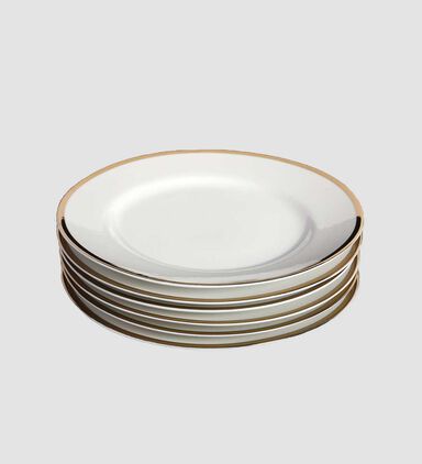 Gold-rimmed Soup Plates 6-piece Set 20 Cm