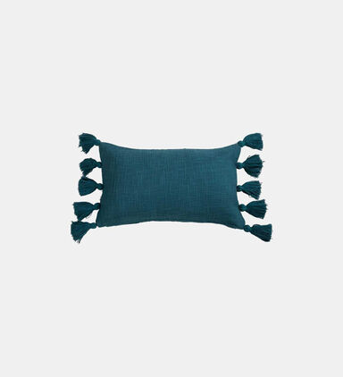 Slub Rectangle Pom Pom Cushion