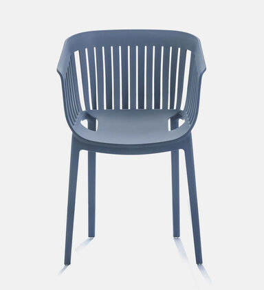 Striped Slate Plastic Dining Chair