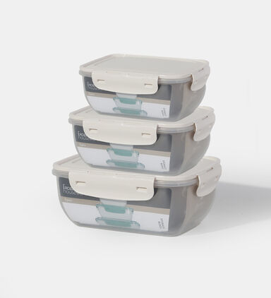 Plastic Lid 3-piece Storage Box Set