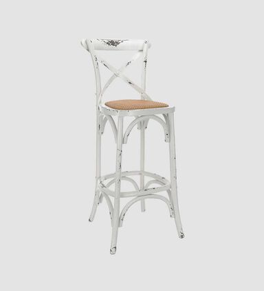 Birch Wood Cross-back Bar Stool