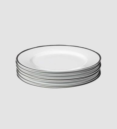 Silver-rimmed Soup Plates 6-piece Set 20 Cm