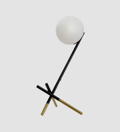 On Stick Iron Globe Table Lamp