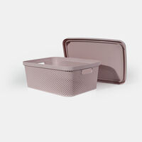 Plastic Lidded Storage Basket