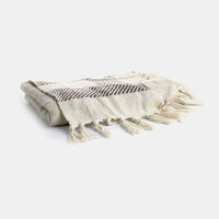 Aesth Stripped Fringes Throw