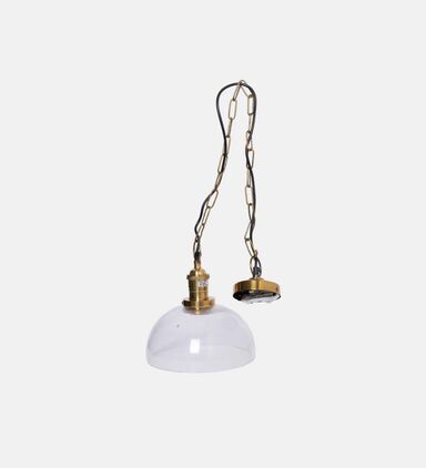 Glass Metal Round Pendant Lamp