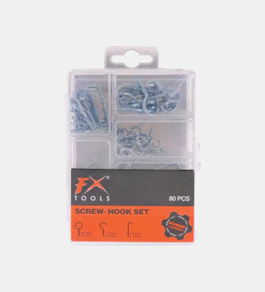 80-piece Metal Screw Hook Set