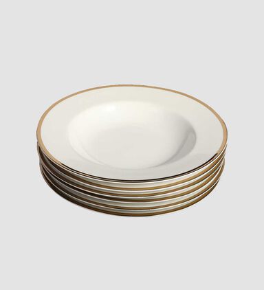 Gold-rimmed Dessert Plates 6-piece Set 21 Cm