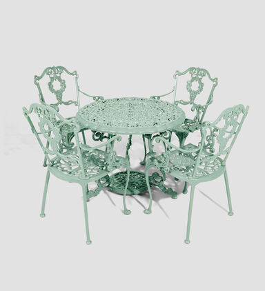 Grape Dining Table With 4 Chairs Green 90 X 70 Cm