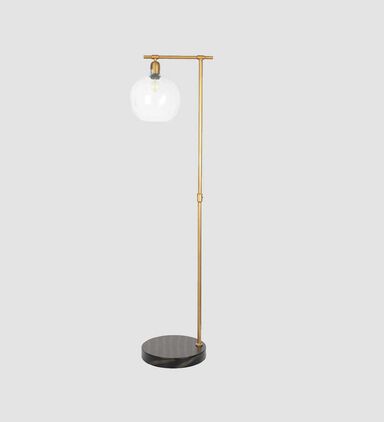 Glass Metal Tube Floor Lamp