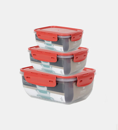 Plastic Lid 3-piece Storage Box Set