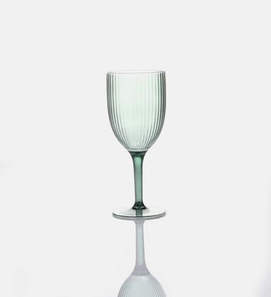 Plastic Ribbed Wine Glass