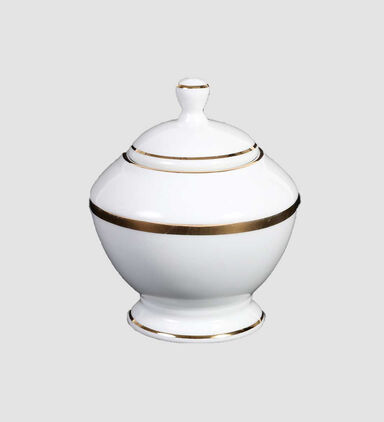 Silver-rimmed Porcelain Sugar Box