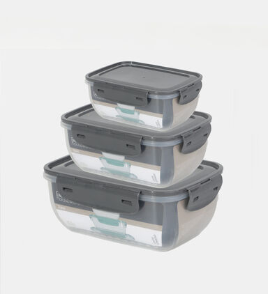 Plastic Lid 3-piece Storage Box Set