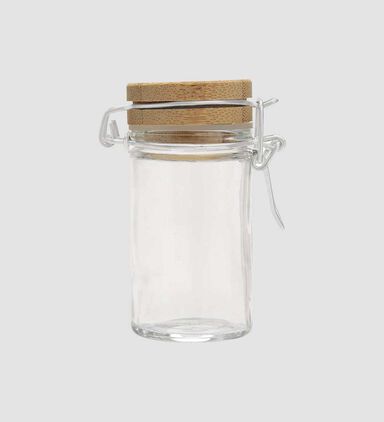 Glass Wooden Lid Container