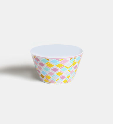 Porcelain All-over Geometric-print Bowl