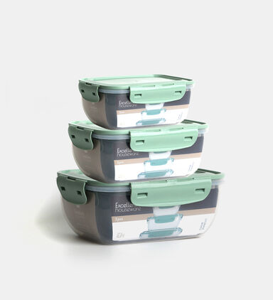 Plastic Lid 3-piece Storage Box Set