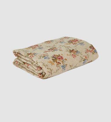 Flower-print Quilted Bed Cover 180x240 Cm