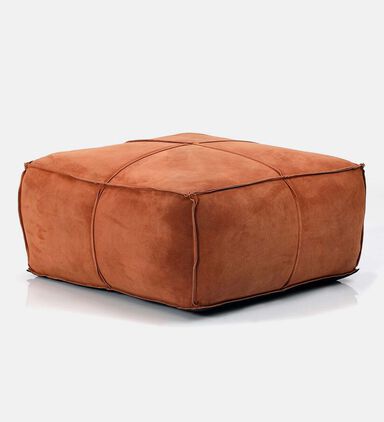 Elmer Suede Leather Square Pouf