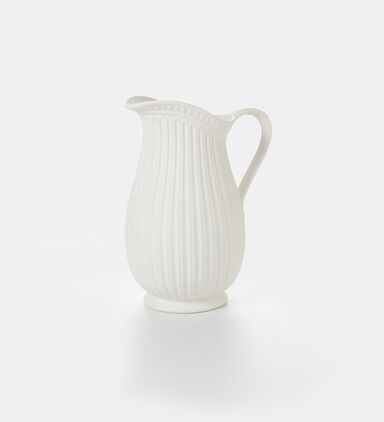 Porcelain Ribbed Handled Vase