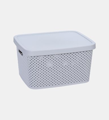 Plastic Lidded Storage Basket