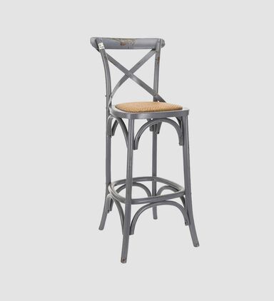 Birch Wood Cross-back Bar Stool