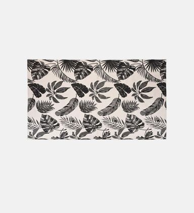 Tropical Leaf-print Cotton Rug