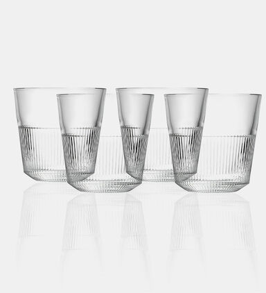 Striped Sdhort Drinking Glasses 4-piece Set